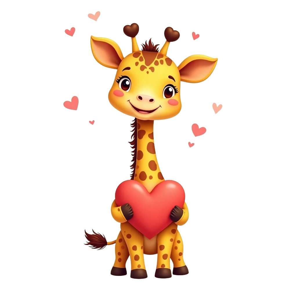 Cute Giraffe with Heart